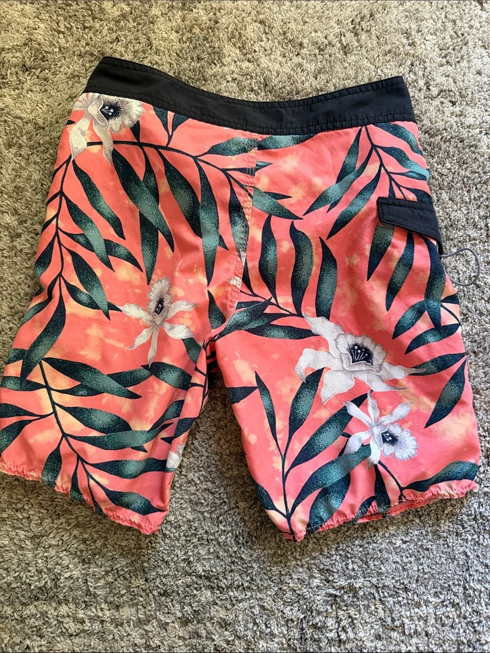 Volcom Men’s Coral Floral Board Shorts with Black Waistband